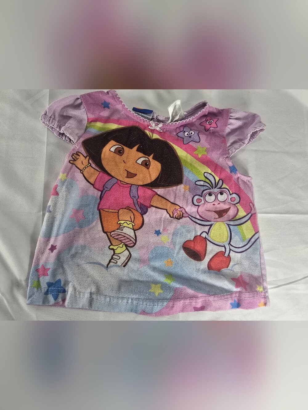 Vintage Nick Jr Dora The Explorer Boots Rainbow Toddler Girls Shirt 3T Y2K